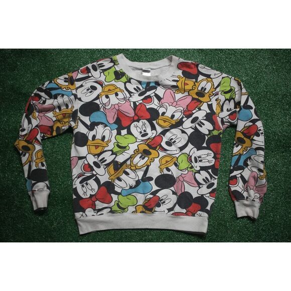 Vintage Disney Mickey & Friends All-Over Print Sweatshirt - Size M (Youth 7-9, F - Picture 1 of 8